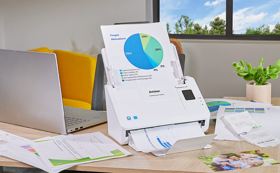 AD340G Compact High Speed Duplex Document Scanner - 40ppm/80ipm