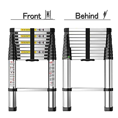Telescopic Ladder Aluminum Extension Telescoping Ladder Foldable Extend and Climb Ladder EN131 Standard(4.5M/15Ft)