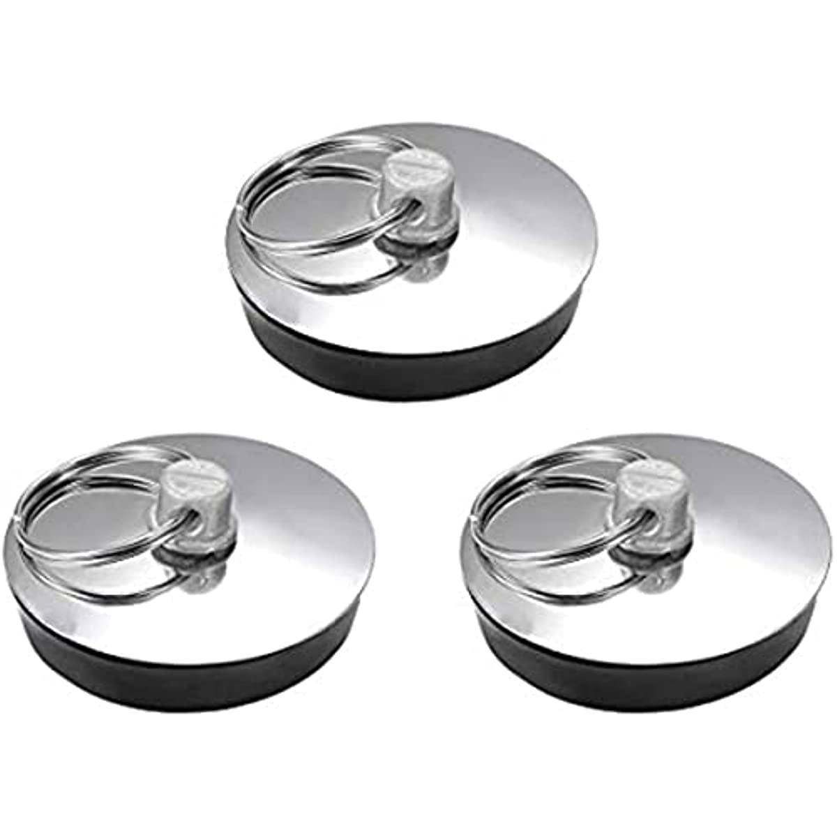 Bernoi 3Pcs Sink Plug/Rubber Bath Drain Stopper With Ring/Multifunctional Universal Bathroom Kitchen Sinks Plugs/34-37Mm