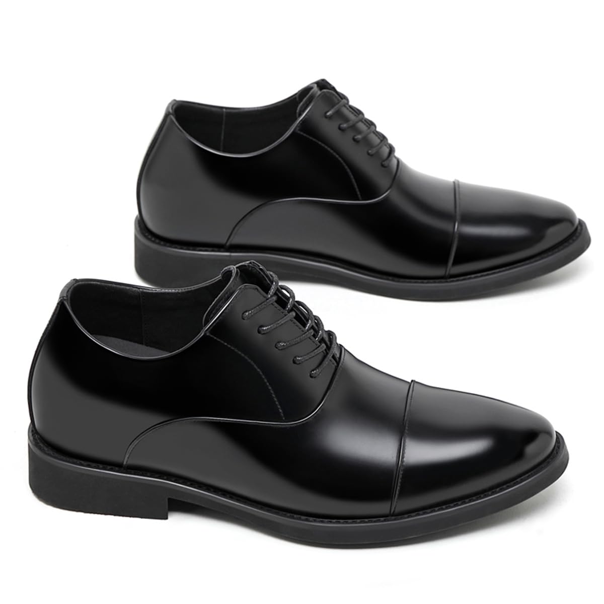 VIBLiSS Scarpe da Uomo con Rialzo in Pelle, Scarpe Stringate Che Aumentano L'altezza per Matrimoni Aziendali Maschili