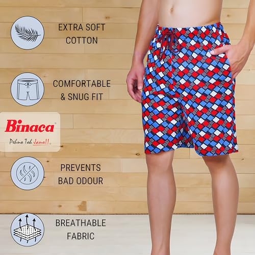 Image of Binaca Trendzz Printed Men's Bermuda Shorts with Zipper Pocket: Pack of 1, Perfect for Gym, Running, Cycling, Beach | Random Prints & Colours