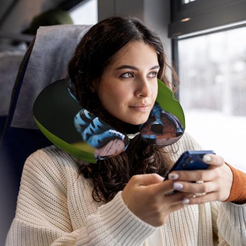 Almohada de viaje de espuma viscoelástica negra cómoda miniatura 5