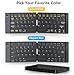 Foldable Keyboard - Portable Travel Keyboard with Storage Bag, Rechargeable Full Size Ultra Slim Mini Folding Wireless Keyboard for iOS Android Windows Smartphone Tablet and Laptop (Jazz Yellow)