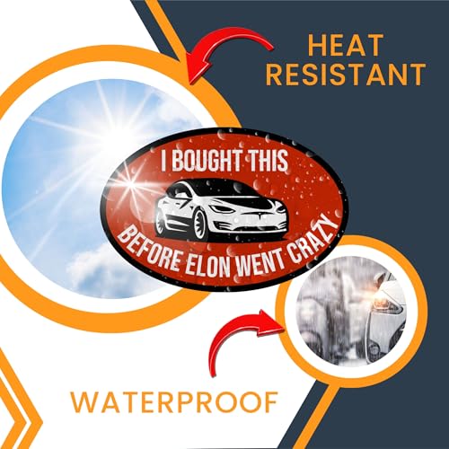 Image of Magnet Me Up I Bought This Before Elon Went Crazy Funny 4x6 Inch Oval Magnetic Decal Weatherproof, UV-Printed & Durable Elon Bumper Magnet, Made in USA