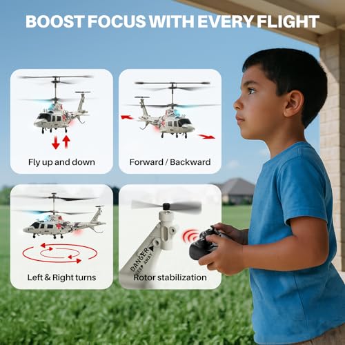 SYMA Remote Control Helicopter - S53H Rescue RC Helicopters with Upgraded Protection System, Lifelike Simulation, Easy to Fly, Educational Toy & Gift for Boys Girls Beginners - Thumbnail 4