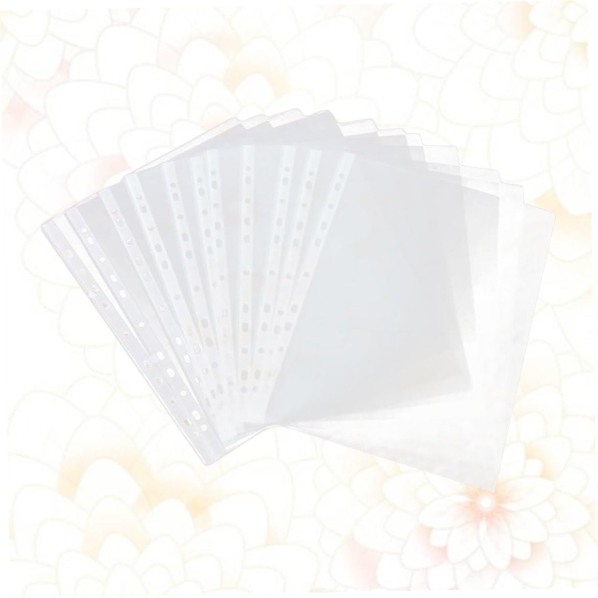 Protège-feuilles Perforés A4 11 Trous Pvc Lot de 100 Transparent