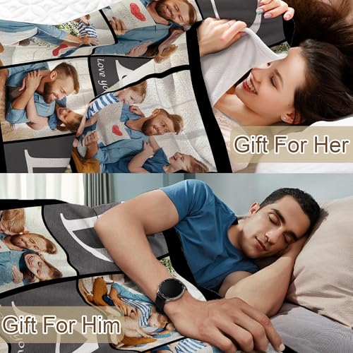 Personalised Blanket with Photo Text, Customised Picture Blanket for Adult Family, Custom Blanekt, Personalised Christmas Valentines Fathers Day Birthday Gifts for Dad Daddy Men from Daughter Son - Image 3