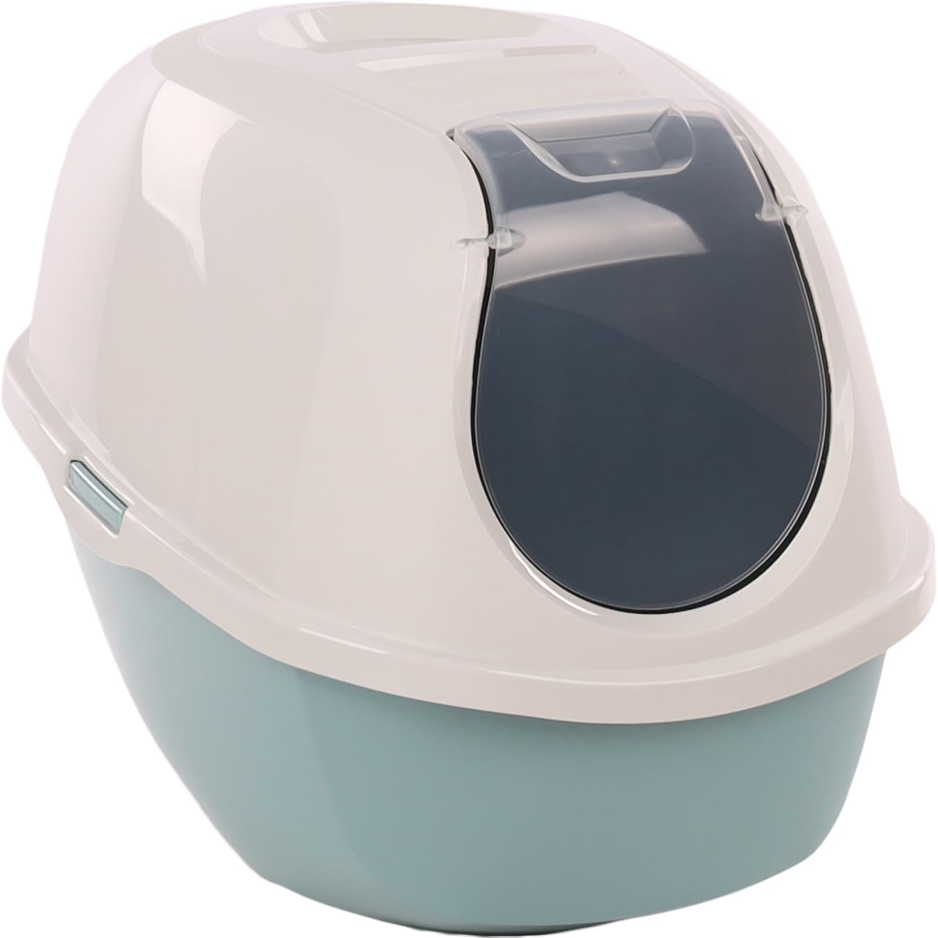 Flamingo Maison de Toilette pour Chat Kato XXL 66L - Maison de Toilette Chat fermée, Caisse Chat litiere, Amovible, Pelle, L59 x P39 x H39 cm Vert