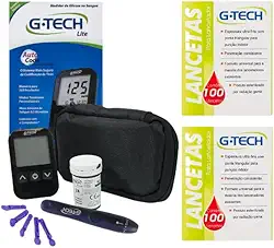 Kit Medidor Glicemia G-tech Lite + 200 Lancetas