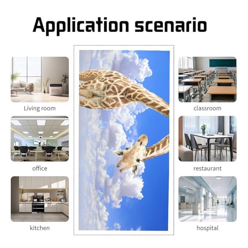 Image of 2 Pack Fluorescent Light Cover for Ceiling Light Classroom- Funnu Giraffe Magnetic Light Cover Fluorescent Light Shade Panel, Decorative Film Filter for Reducing Harsh Glare Flicker Home Decorations
