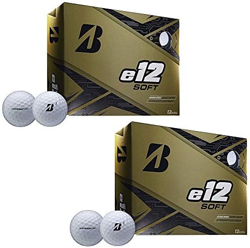 Bridgestone Golf Series e12 Soft 3-Piece Distance Golf Balls, White (2 Dozen)