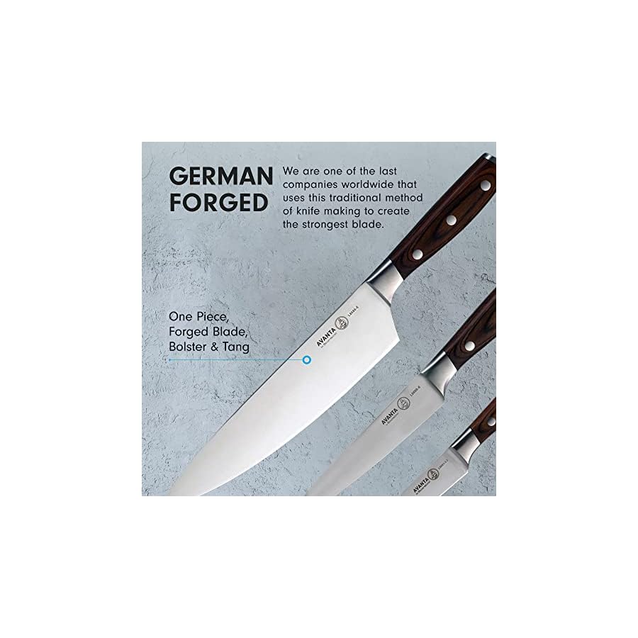 Messermeister-Avanta-3-Piece-Pakkawood-Starter-Set-German-X50-Stainless-Steel-Includes-8-Chefs-Knife-6-Utility-Knife-3-Paring-Knife Messermeister Avanta 3-Piece Pakkawood Starter Set - German X50 Stainless Steel - Includes 8” Chef’s Knife, 6” Utility Knife & 3” Paring Knife