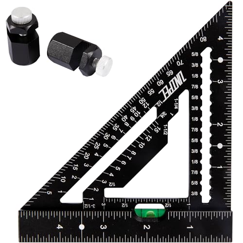 UNIPEC 4.5 inch Rafter Square with Level Aluminum Metal Triangle Ruler