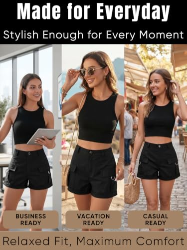 Image of GRECIILOOKS Women's Casual Knee Length Shorts,Casual Relaxed Fit Summer Shorts for Women & Girls | Comfortable Everyday Wear | Available in Plus Sizes