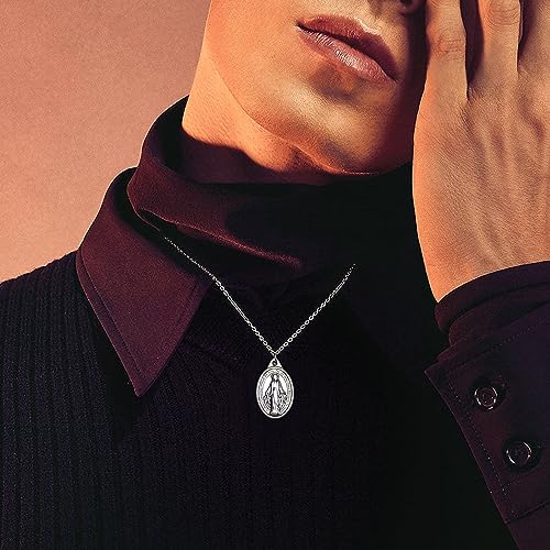 Milagrosa Medal Bulk Pack of 10,1"Silver Milagrosa Medals Catholic Pendant for Women Necklace & Rosary Necklace,Religious Virgin Mary Cross Charms for Bracelets,Blessed Mother Medal Pray Necklace3