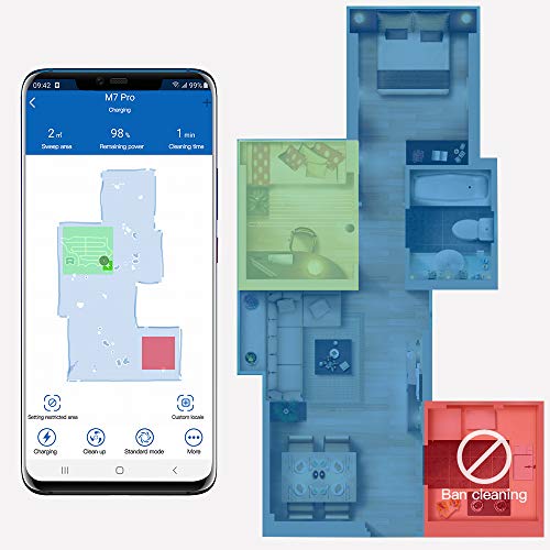 Proscenic M7 PRO WLAN Saugroboter, Staubsauger Roboter mit Laser-Navigation, App- und Alexa Steuerung, Saugroboter mit Wischfunktion, starke Saugkraft für Tierhaare und Teppiche - 5