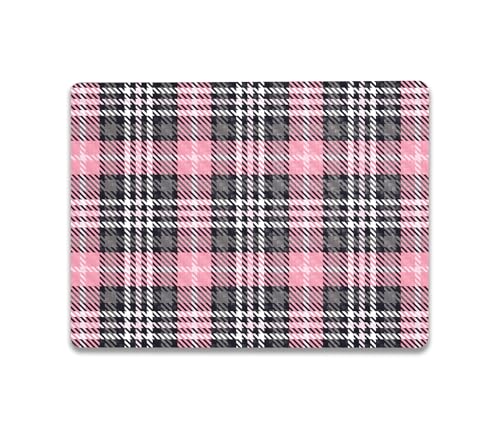 Image of MightySkins Carbon Fiber Skin Compatible with Microsoft Surface Laptop Go 3 (2023) Full Wrap Kit - Pink Plaid | Protective, Durable Textured Carbon Fiber Finish | Made in The USA