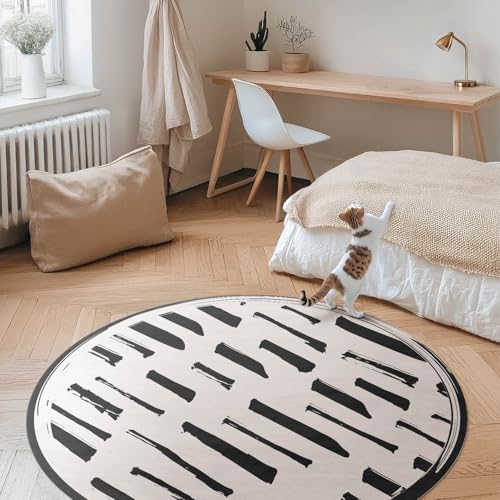 Tapis vinyle ø90 cm élégant abstraction minimaliste - 3