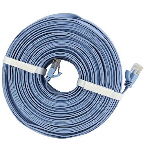 CAT6 ultracienki płaski kabel sieciowy LAN, długość: 50 m (niebieski) produkty sieciowe