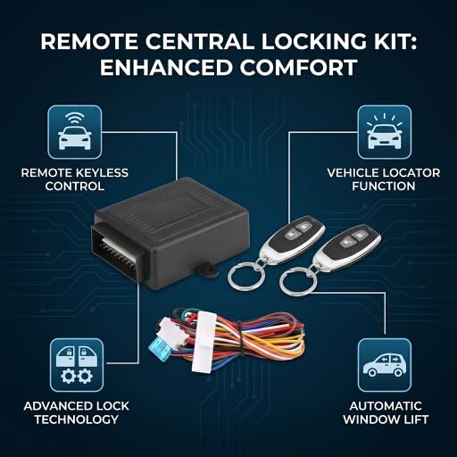 Kit de Verrouillage centralisé de Voiture, Système de Verrouillage de Porte à Télécommande D'entrée sans clé pour Verrouiller et Déverrouiller à Distance la Voiture, Trouver une