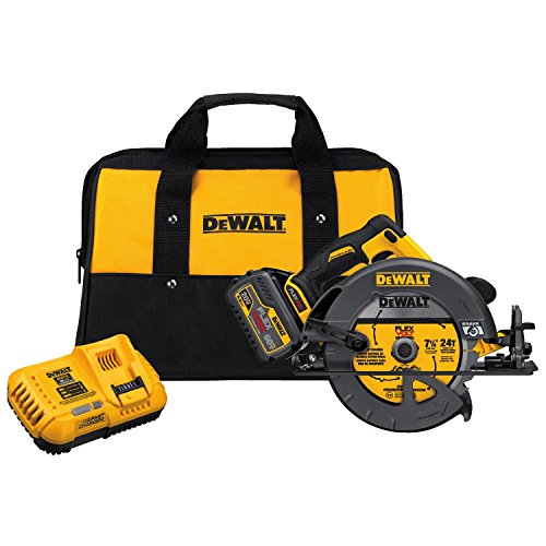 DEWALT FLEXVOLT 60V MAX* Circular Saw with Brake Kit, 7 1/4-Inch, Brushless, Fast Charger (DCS575T1)