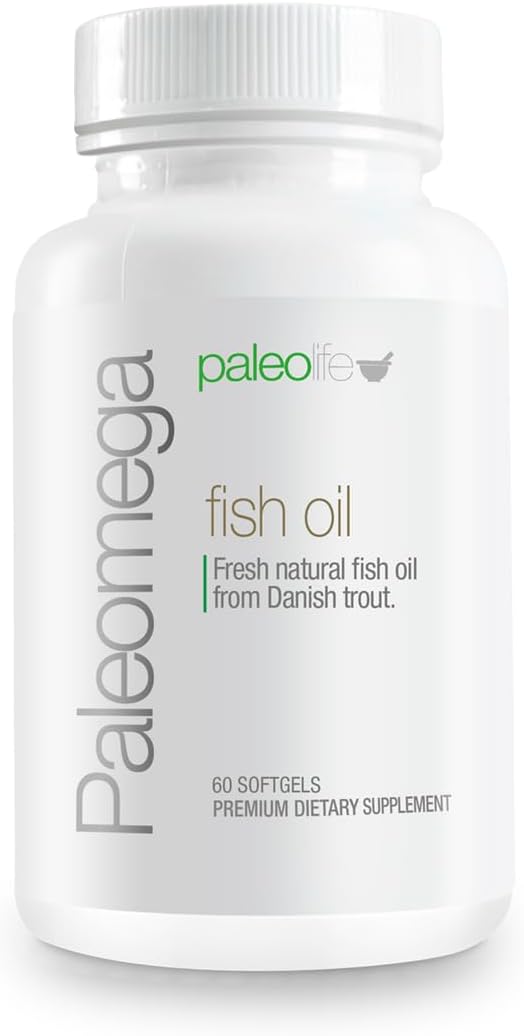 Paleolife - Premium Paleomega Fish Oil. Fresh Natural Fish Oil from Danish Trout - 1500 mg. 60 Soft Capsules (1-Pack)