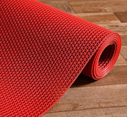 Image of Anti Skid & Multipurpose Rubber Mat /Bathroom Mat /Shower Mat /Carpet /Rugs /Rainmat /Swimming Pool Mat (RED, 4X6)