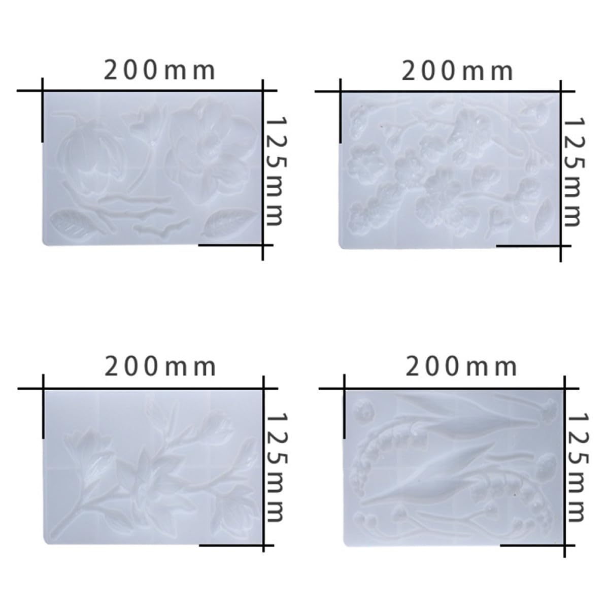 Moule en Silicone Soi-même 4 Pièces pour Fleurs de Magnolia, Non Adhérent et Facile à Nettoyer, pour Projets DIY et Résine Époxy