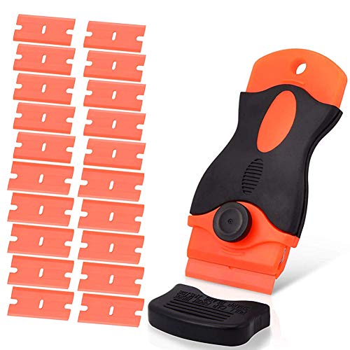 Schaber, schaber kunststoff Mini Metall Rasiermesser Griff Schaber Kunststoff Klingen zum Entfernen von Kleber, Farbe, Abziehbilder, Tönung