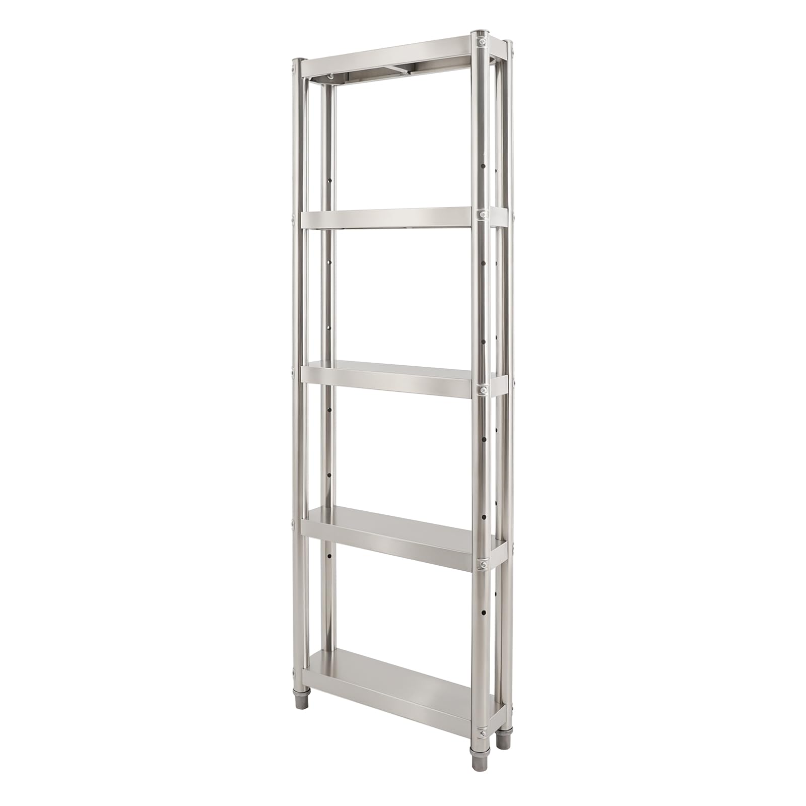 Carrello da cucina a 5 ripiani, sottile, in acciaio inox, con ruote
