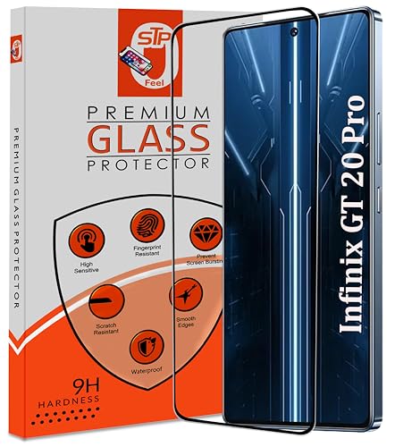 Image of Premium Tempered Glass Screen Full Screen Protector Guard For Infinix Gt 20 Pro 5G Cellphone (6.78 Inch,Pack Of 1)|Edge To Edge Coverage With Easy To Installation Kit