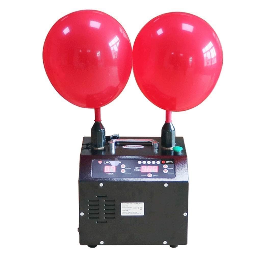 FBJAMZ Electric Balloon Inflator Pump, Dual Nozzle, 1400W Digital Timer Counter, Memory Function, Automatic/Press Inflation Modes