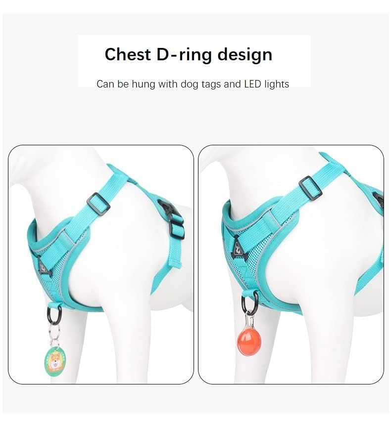 Air-Mesh Atmungsaktiv Brustgeschirr, Hundegeschirr mit Leine, Weich Einstellbar Reflektierend Anti Zug Hundegeschirr, Verstellbare Welpengeschirr für mittelgroße Kleine Grosse Hunde (XL)
