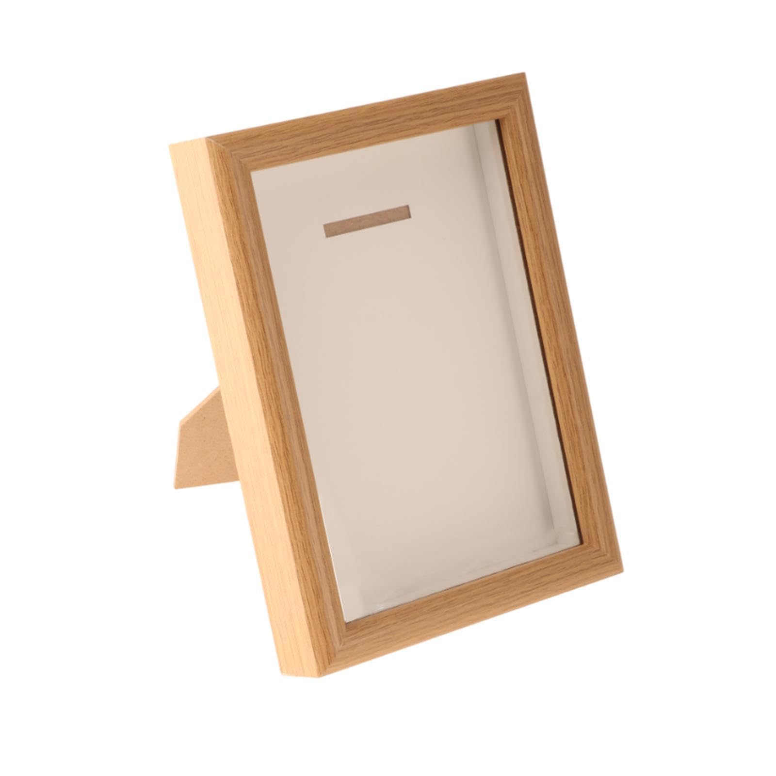 Fenteer Medal Storage Shadow Box Frame Wooden Tabletop Decor Versatile Decoration Medal Storage Case Photo Frame for Sports Badge, Wood Color 7inch