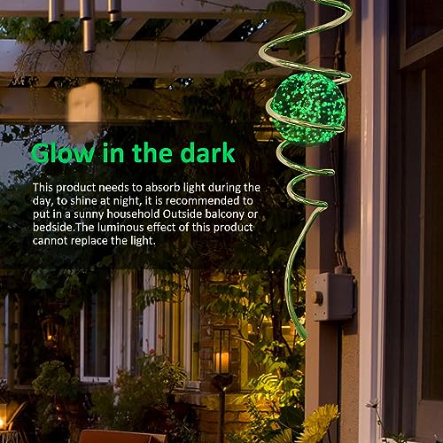 Image of Aoedelyart Glow in The Dark Wind Spinner Tail Gazing Ball Spiral Decorative Spiral Tail Wind Spinner Stabilizer Sun Catcher,Indoor Outdoor Hanging Art Garden Decoration Wind Sculpture Stabilizer-13in