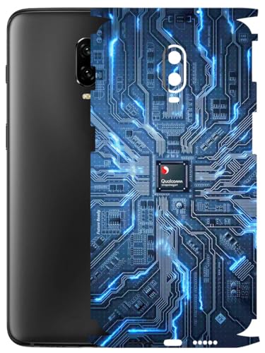 Image of AtOdds - Full Body Back Screen Guard Protector Film - Lamination Wrap Skin Sticker Compatible with ONEPLUS 6T | Scratchproof Matte Finish (Circuit)
