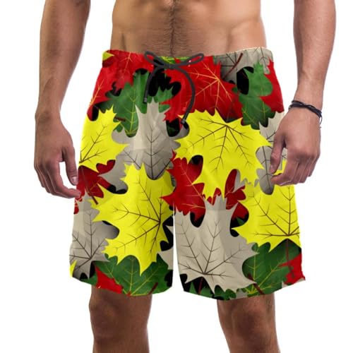 Swim shorts homme feuilles d'érable fini les maillots mouillés qui collent
