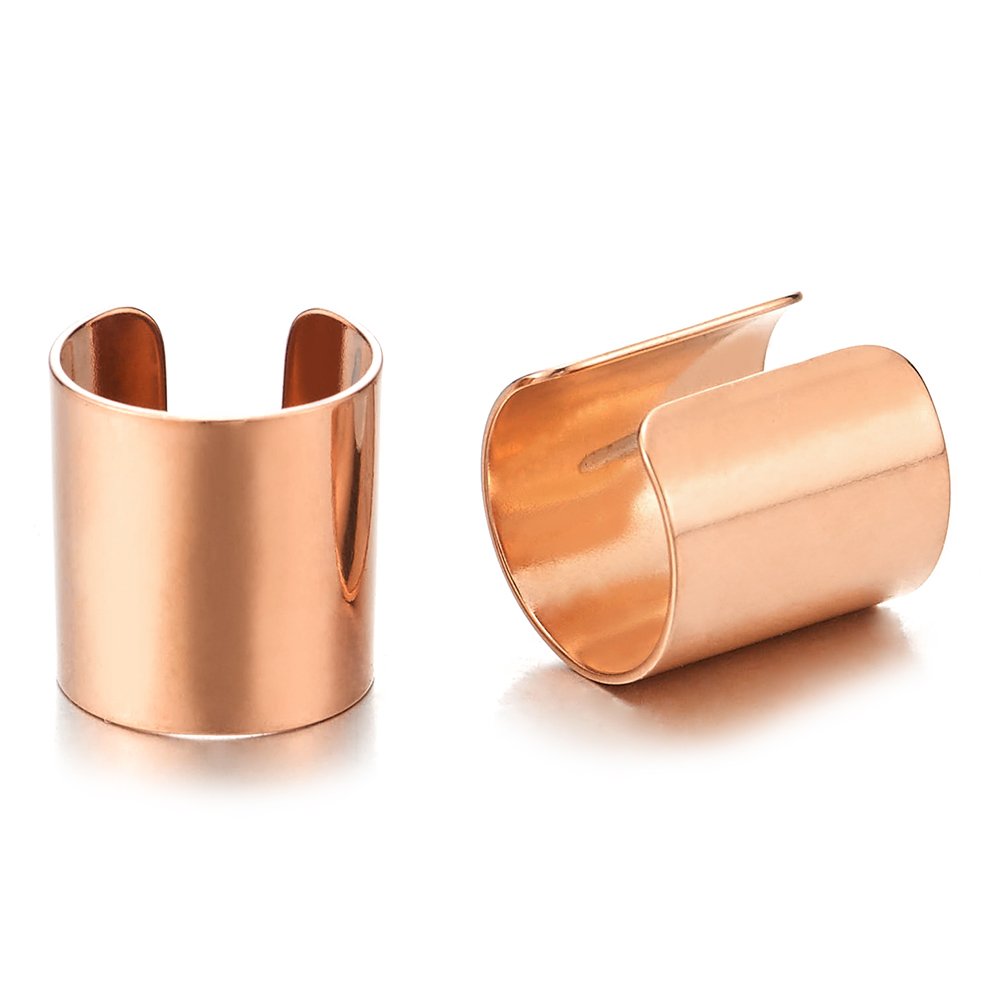 2pcs Stainless Steel Ear Cuff Ear Clip Non-Piercing Clip On Earrings for Men and Women