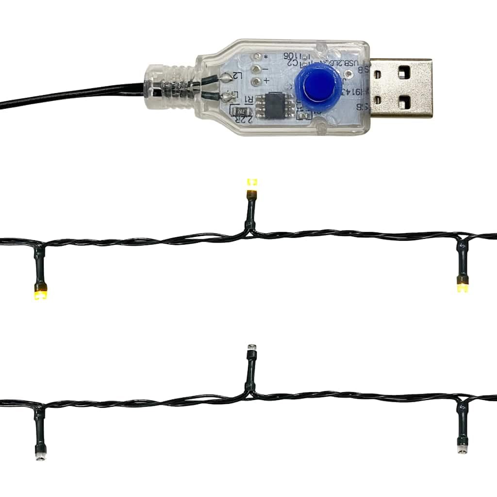vidaXL Weihnachtsgirlande mit LED 10 m Schwarz