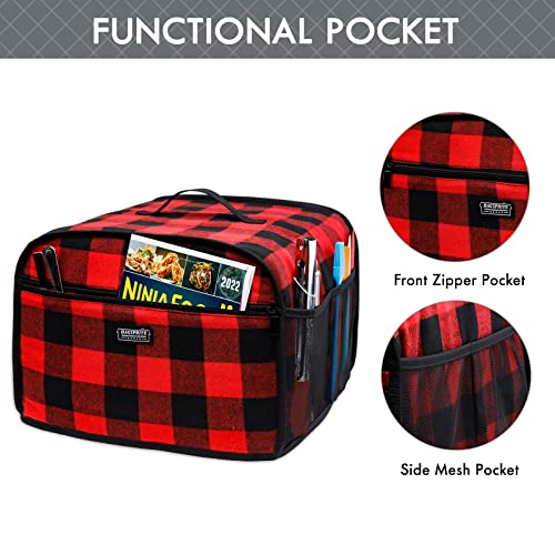 Image of BAGSPRITE Dust Cover Compatible with Ninja Foodi Air Fryer, Foodi Grill (AG301, AG302, AG400), Appliance Cover with Pockets for Ninja Accessories, Buffalo Check