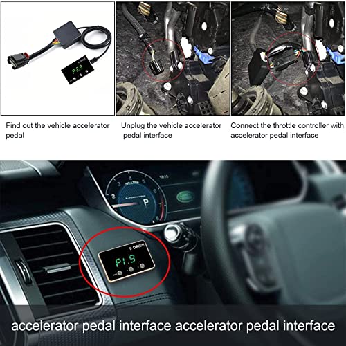SecosAutoparts Throttle Response Controller 9 Drive 9-Mode Smart Electronic Accelerator Compatible with Ford F150 F250 Mustang Explorer Raptor Edge Fit for Land Range Rover Fit for Mazda BT5O Cx9