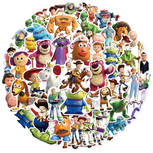 50PCS Toy Cartoon Story Stickers Stickers for Water Bottle Laptop Phone Scrapbooking Journaling for Adults for Party Supply Favor Decor (RED)