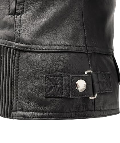 First Mfg Co - Tantrum - Women's Motorcycle Biker Riding Black Leather Jacket - Extra Large - Action Back Armor Pockets Vented
