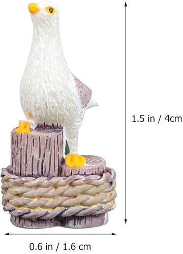 Miniatura 6 de Healifty 12 letreros rústicos de gaviota, bonsái, paisajismo, decoración mediterránea, adorno de escritorio, escultura de animales Satnding,