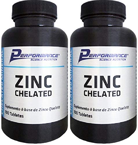 Zinco Mineral Quelato Zinc Chelated 29 mg Performance Nutrition 100 Tabletes Kit 2 Und