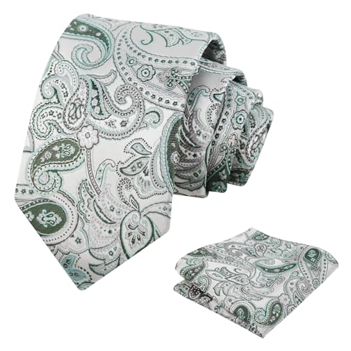Image of Alizeal Mens 3.15'' Vintage Paisley Tie Pocket Square Set | Elegant Perfect for Banquet Wedding and Party