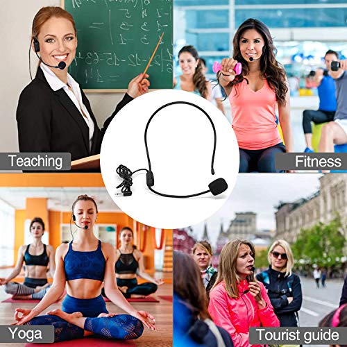Headset Microphone with 5 Pack Microphone Foam Covers Set, Wired Headset Microphone with 5 Microphone Windscreens for Voice Amplifier, Teachers, Speakers, Coaches, Presentations, Instructors by W WINBRIDGE - Image 5