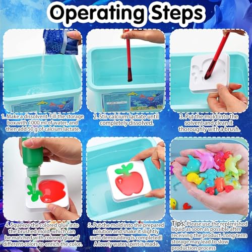 Image of Amitasha 3D Water Spirit Magic Art ELF Craft Kit Water Gel Toys Mould Jelly Activity Fun Educational Soft Squeeze Birthday Gift for Boys Girls