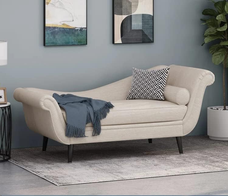 Artistic Wood 2-Seater Rosewood Settee Sofa Diwan Couch Chaise Lounge (Beige) 2-Person Sofa-image-15