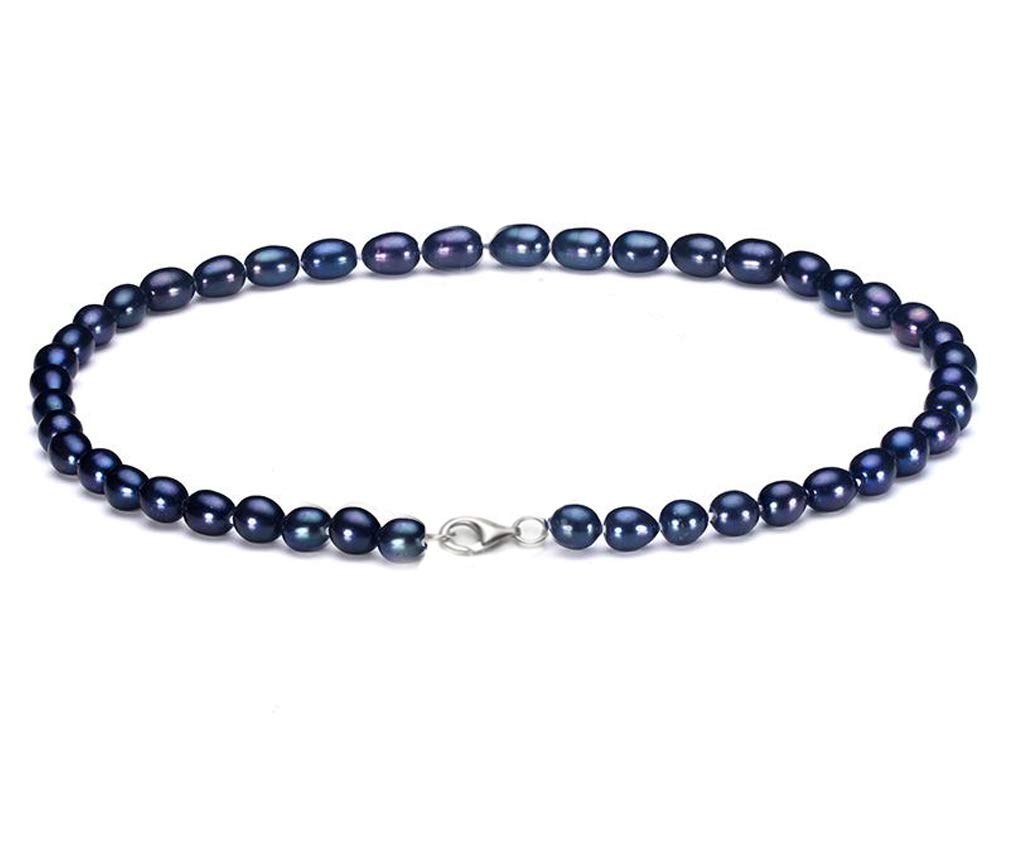 Treasure Bay FAB Elegantes Schmuckset mit Halskette, Armband und Ohrringen, Reisform, Süßwasserperlen, 7–8 mm, für Damen und Mädchen, Silber, Perle